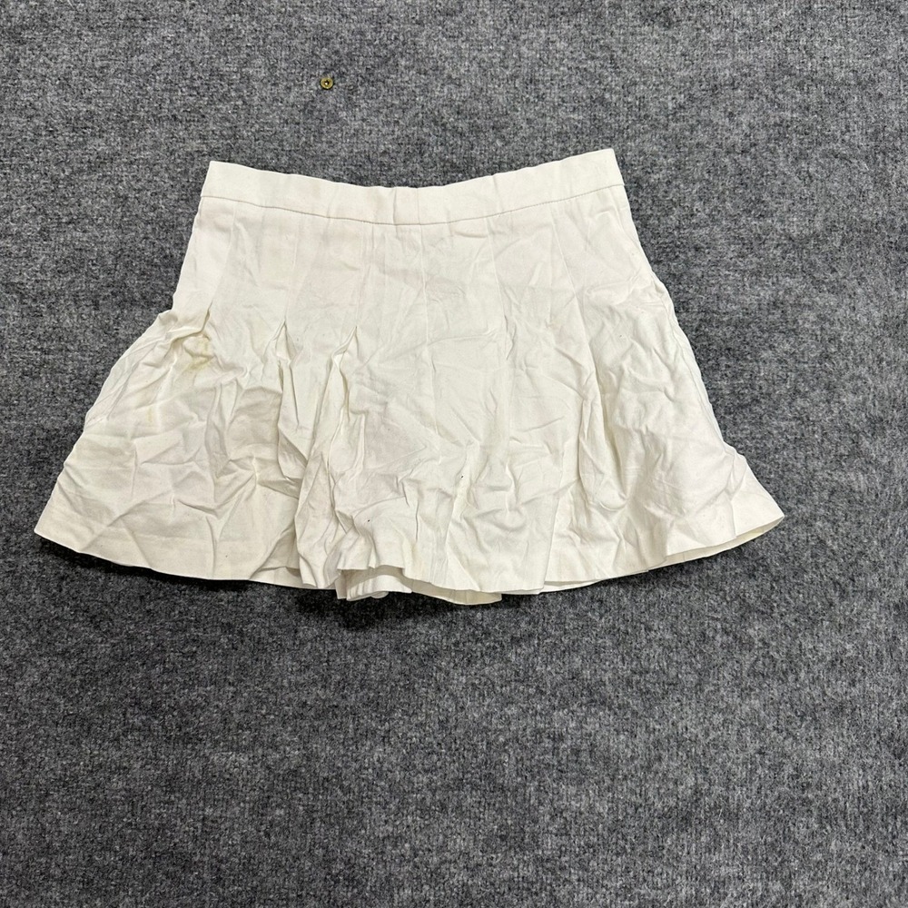 Full Tilt Skirt Womens XL White Pleated Mini Cotton Stretch Preppy Tennis Stain